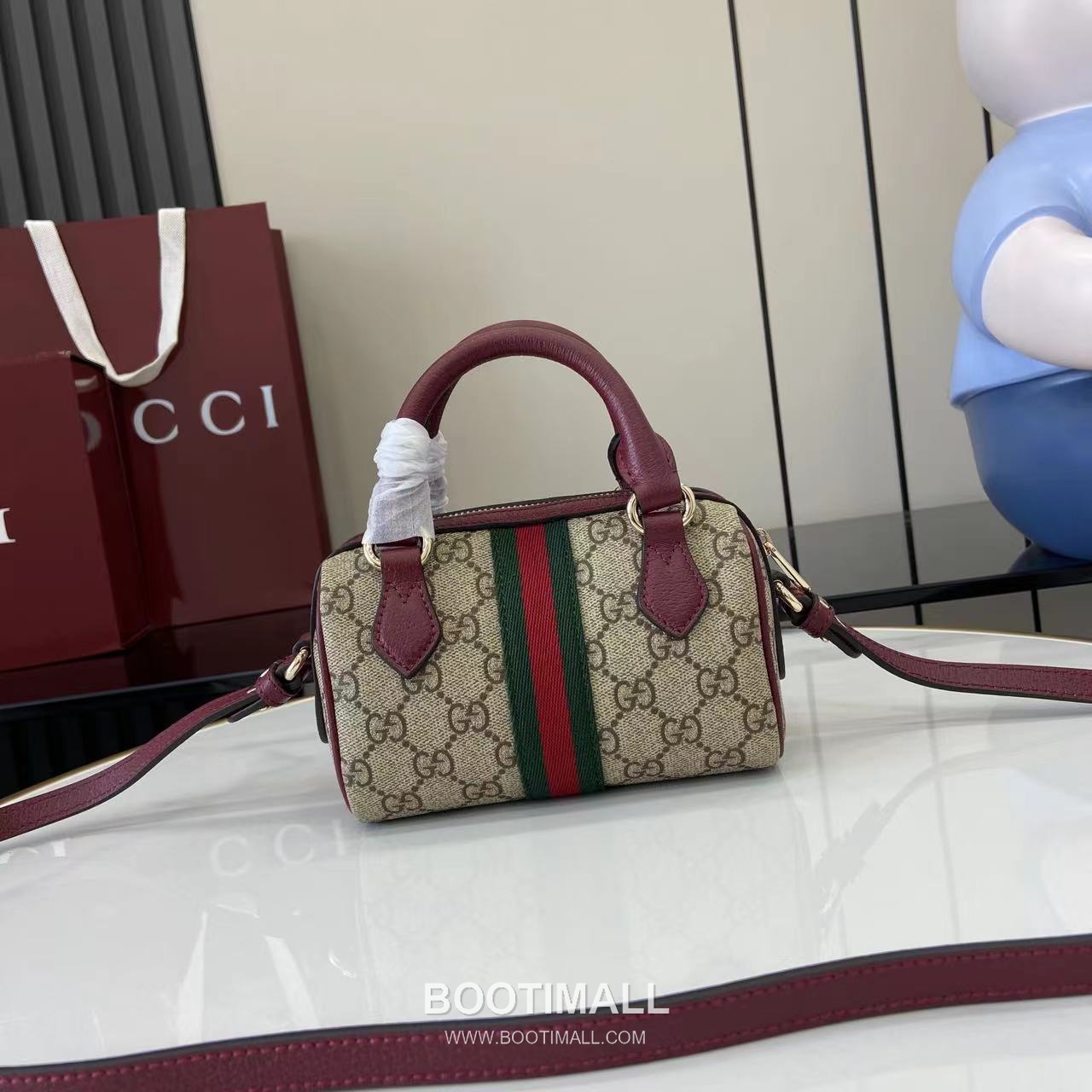 Gucci Ophidia Mini Boston GG Coated Fabric Brown Boston Bag 구찌 오피디아 미니 보스턴 838478 GG 코팅 패브릭 브라운 보스턴백 16cm 3