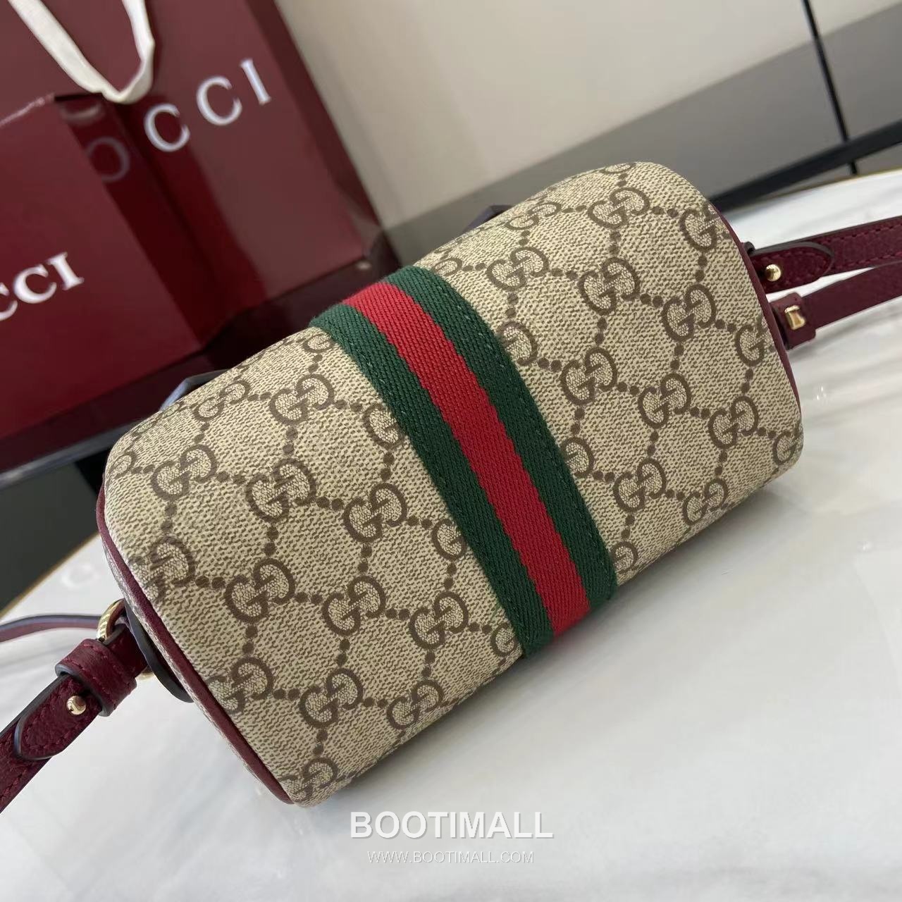 Gucci Ophidia Mini Boston GG Coated Fabric Brown Boston Bag 구찌 오피디아 미니 보스턴 838478 GG 코팅 패브릭 브라운 보스턴백 16cm 4