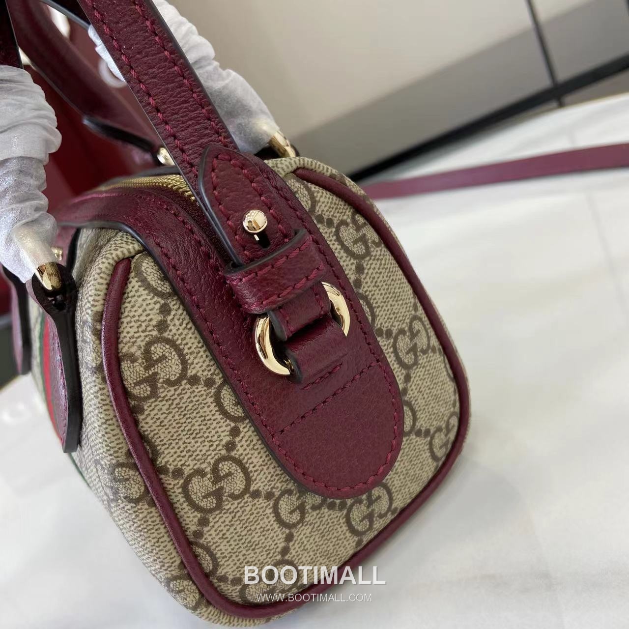 Gucci Ophidia Mini Boston GG Coated Fabric Brown Boston Bag 구찌 오피디아 미니 보스턴 838478 GG 코팅 패브릭 브라운 보스턴백 16cm 11