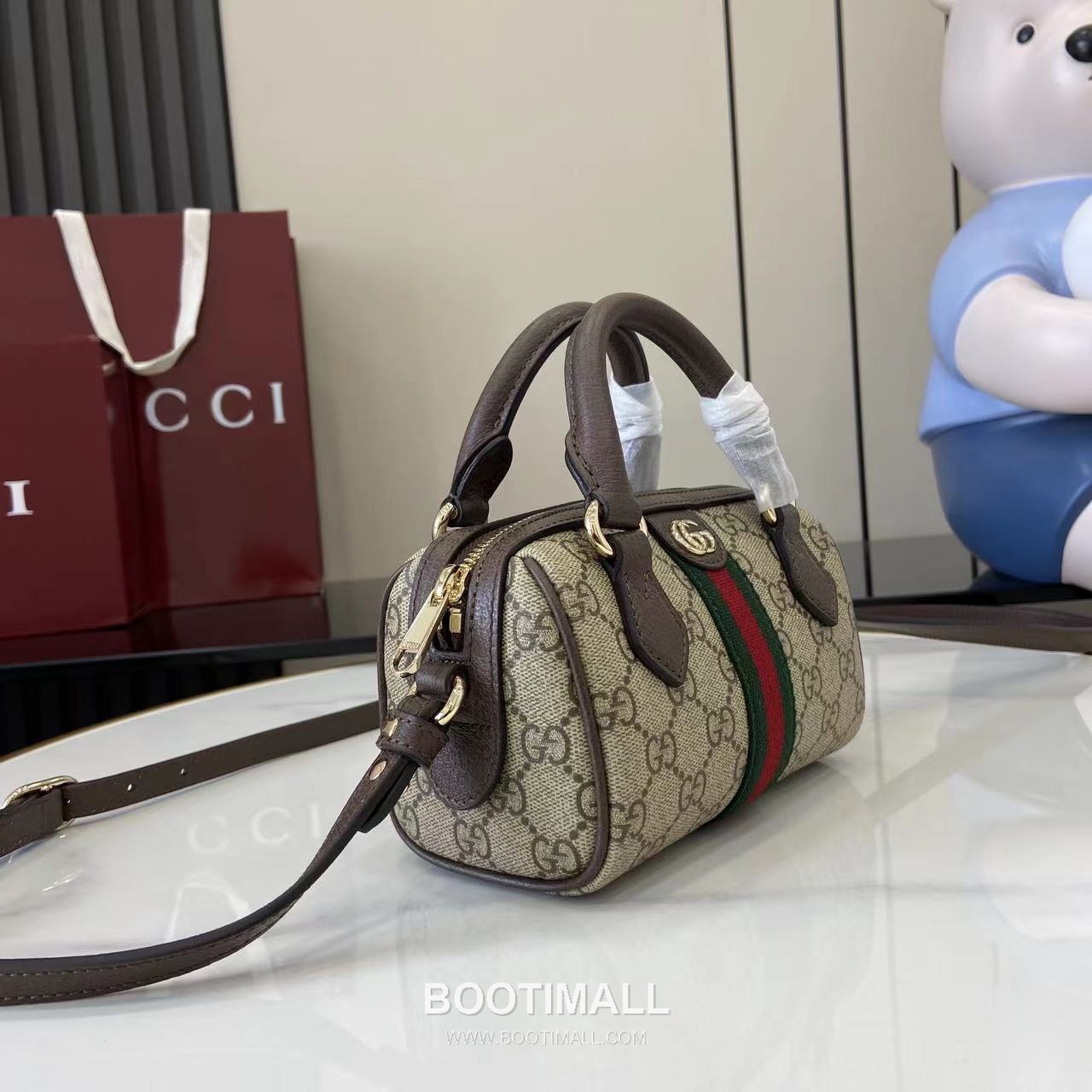 Gucci Ophidia Mini Boston GG Coated Fabric Brown Boston Bag 구찌 오피디아 미니 보스턴 838478 GG 코팅 패브릭 브라운 보스턴백 16cm 2