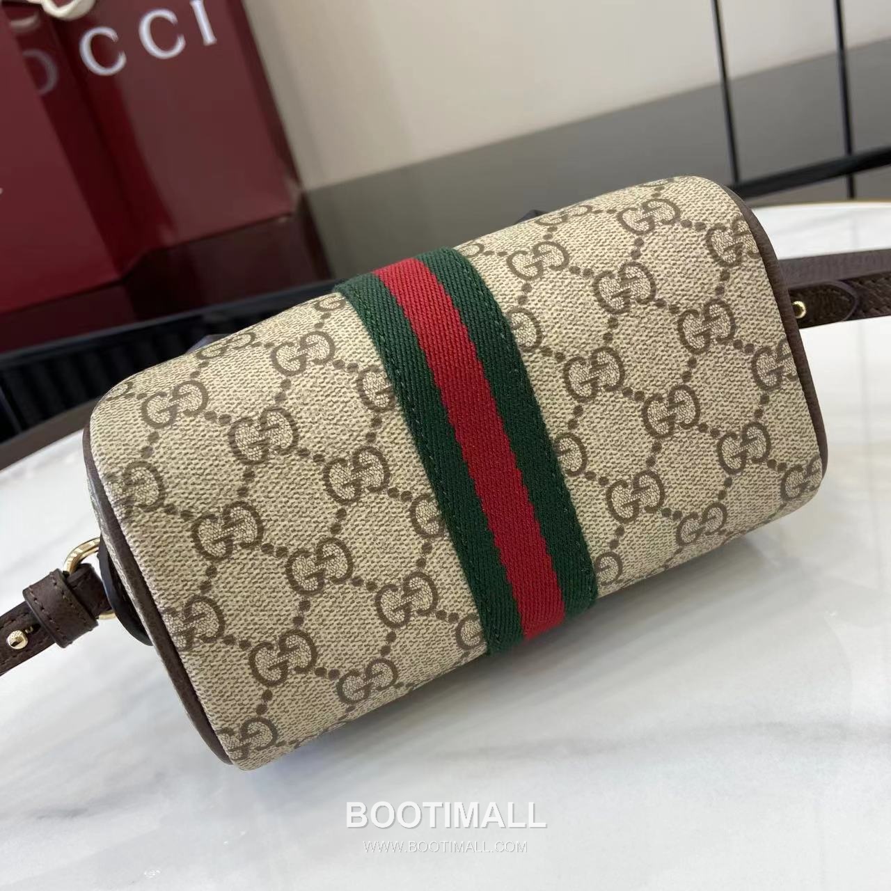 Gucci Ophidia Mini Boston GG Coated Fabric Brown Boston Bag 구찌 오피디아 미니 보스턴 838478 GG 코팅 패브릭 브라운 보스턴백 16cm 4