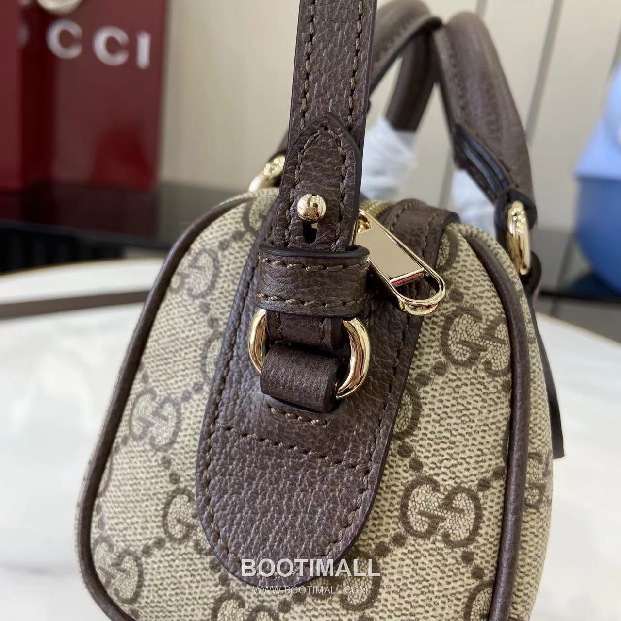 Gucci Ophidia Mini Boston GG Coated Fabric Brown Boston Bag 구찌 오피디아 미니 보스턴 838478 GG 코팅 패브릭 브라운 보스턴백 16cm 10