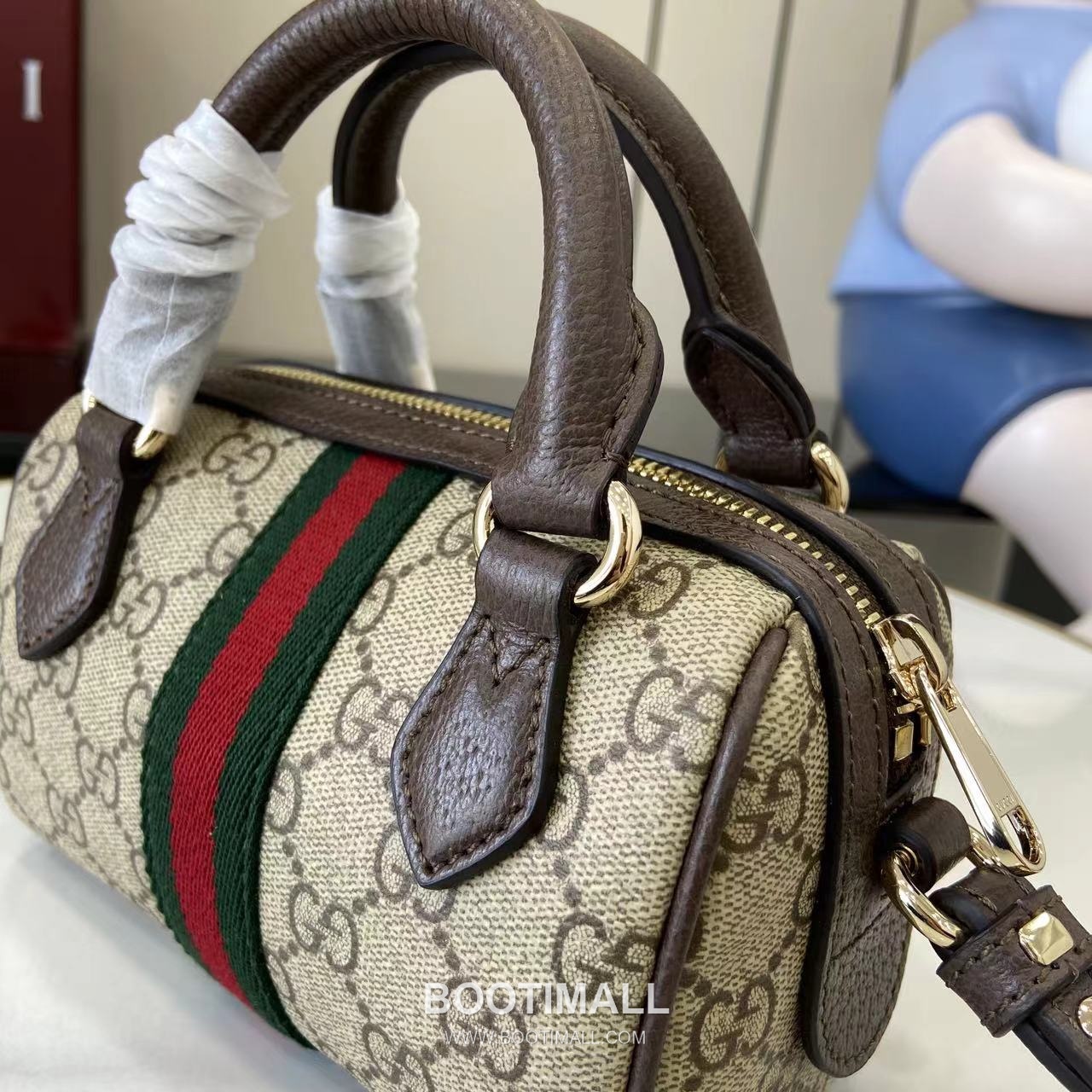 Gucci Ophidia Mini Boston GG Coated Fabric Brown Boston Bag 구찌 오피디아 미니 보스턴 838478 GG 코팅 패브릭 브라운 보스턴백 16cm 11