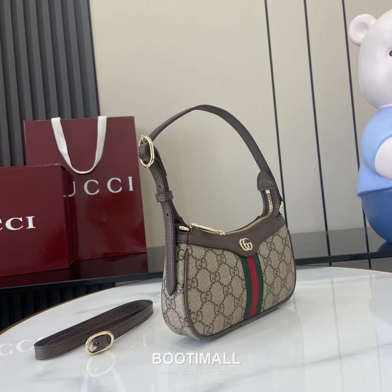 Gucci Ophidia Shoulder Bag GG Coated Fabric Brown 구찌 오피디아 숄더백 838465 GG 코팅 패브릭 브라운 19.5cm 2