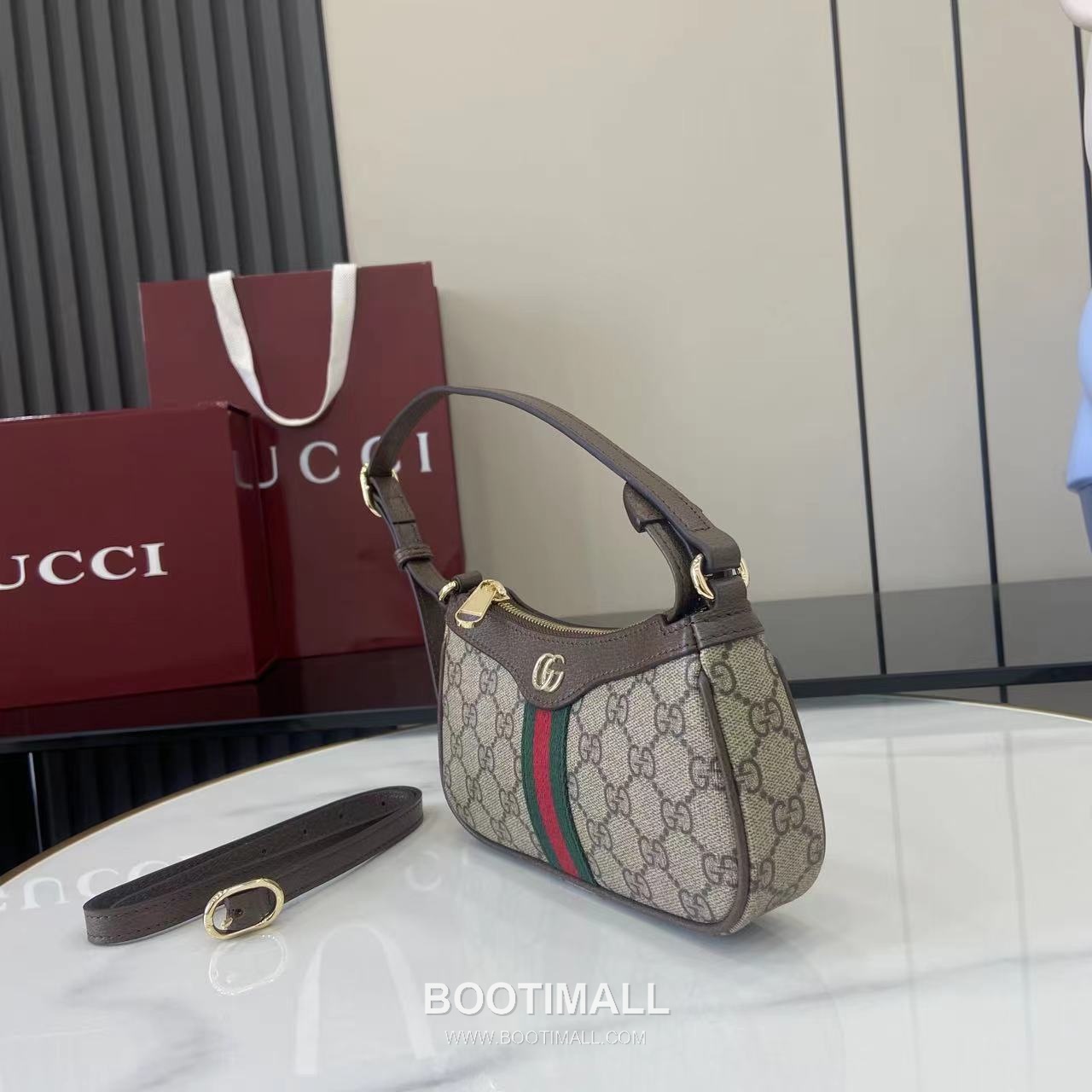 Gucci Ophidia Shoulder Bag GG Coated Fabric Brown 구찌 오피디아 숄더백 838465 GG 코팅 패브릭 브라운 19.5cm 6