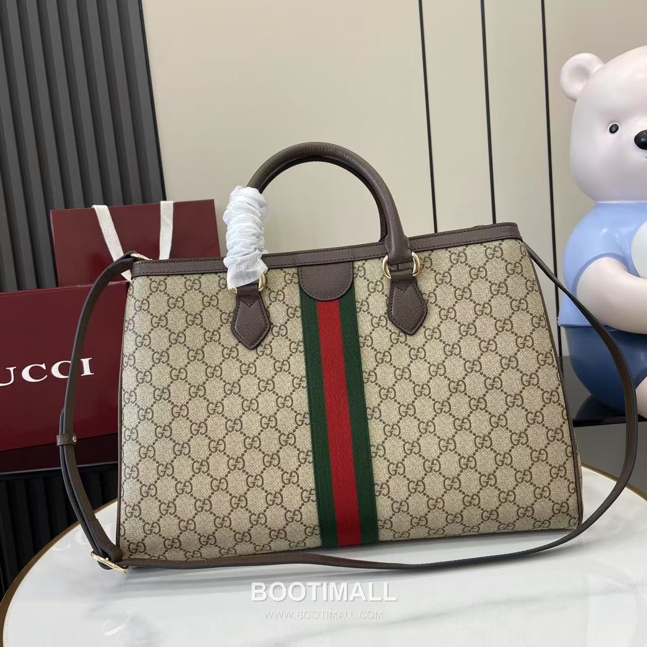 Gucci Ophidia Tote GG Canvas Brown Tote Bag 구찌 오피디아 토트 836838 GG 캔버스 브라운 토트백 39cm 3