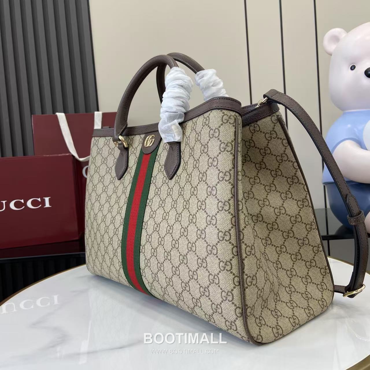 Gucci Ophidia Tote GG Canvas Brown Tote Bag 구찌 오피디아 토트 836838 GG 캔버스 브라운 토트백 39cm 6