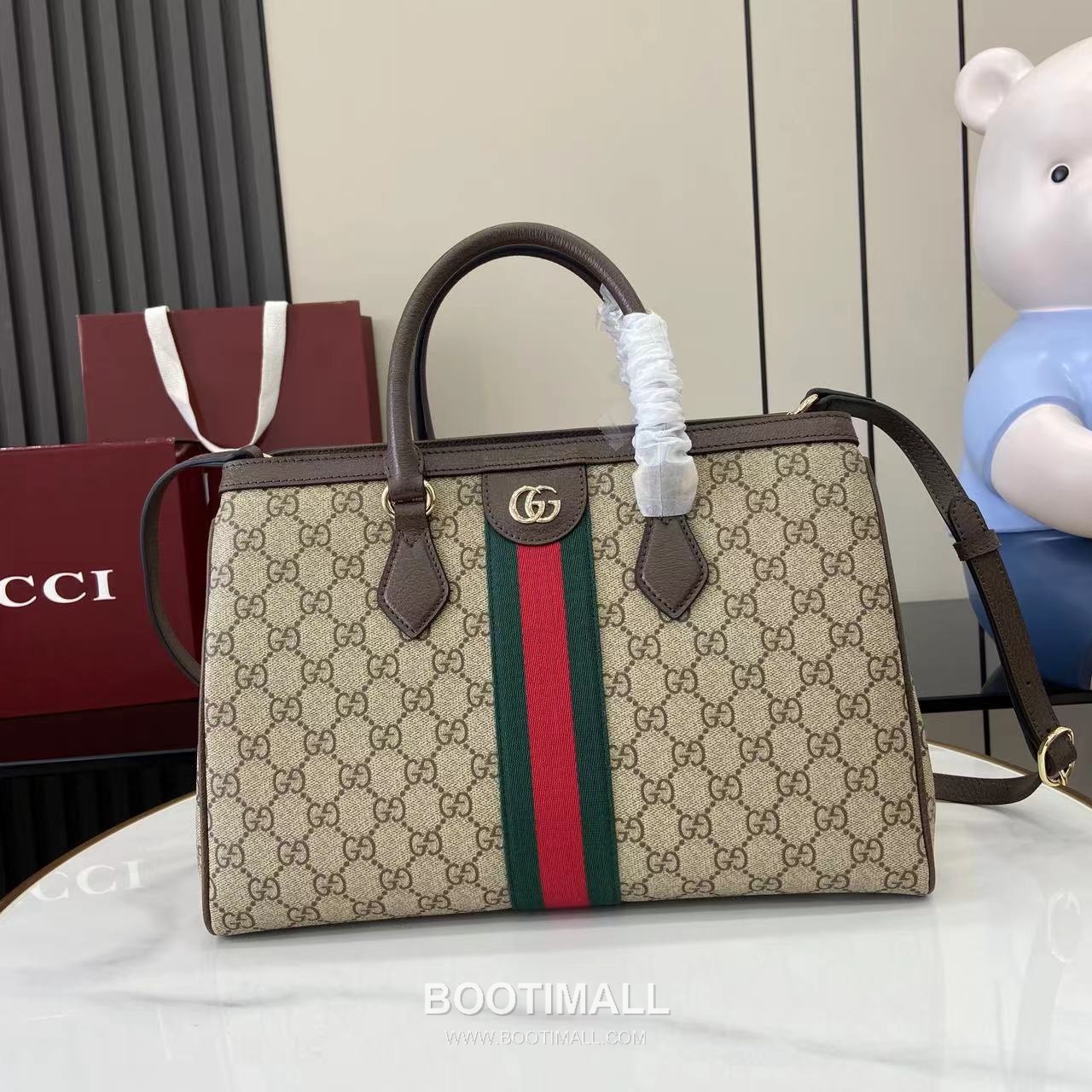Gucci Ophidia Top Handle GG Canvas Brown Top Handle Bag 구찌 오피디아 탑 핸들백 836839 GG 캔버스 브라운 탑핸들백 33.5cm 1