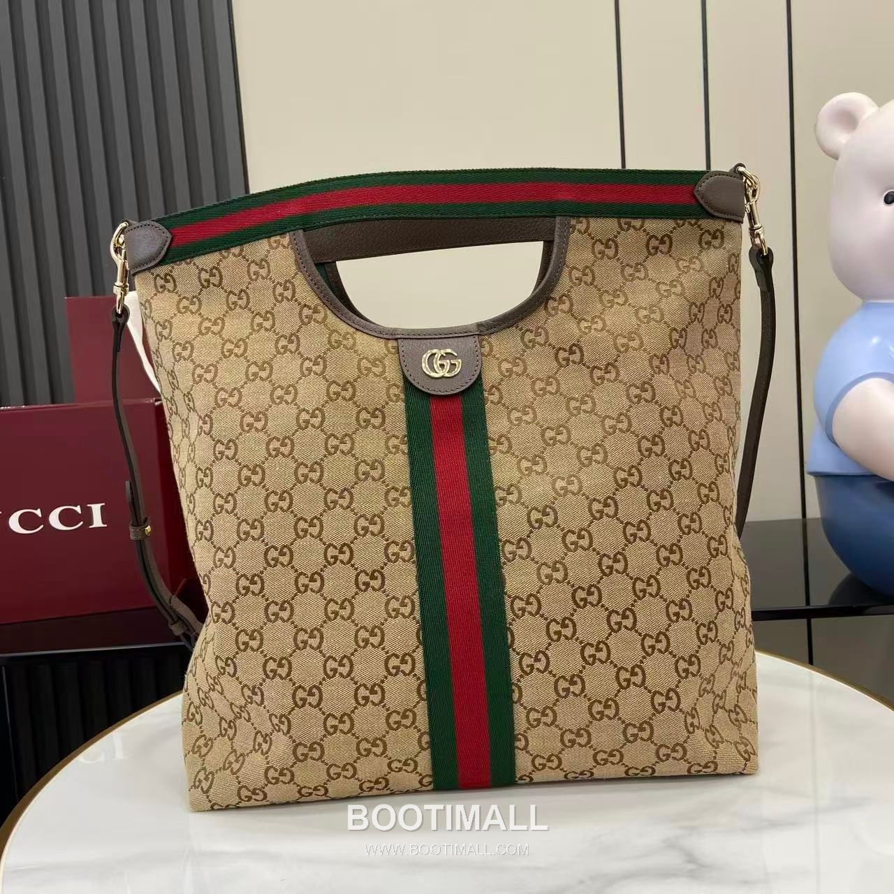Gucci Giglio Handbag GG Canvas Beige Tote Bag 구찌 지글리오 남성 핸드백 865452 GG 캔버스 베이지 토트백 39.5cm 1