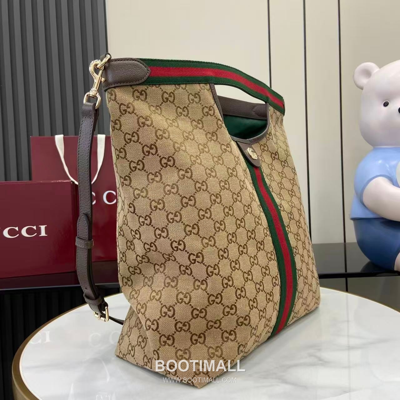 Gucci Giglio Handbag GG Canvas Beige Tote Bag 구찌 지글리오 남성 핸드백 865452 GG 캔버스 베이지 토트백 39.5cm 2