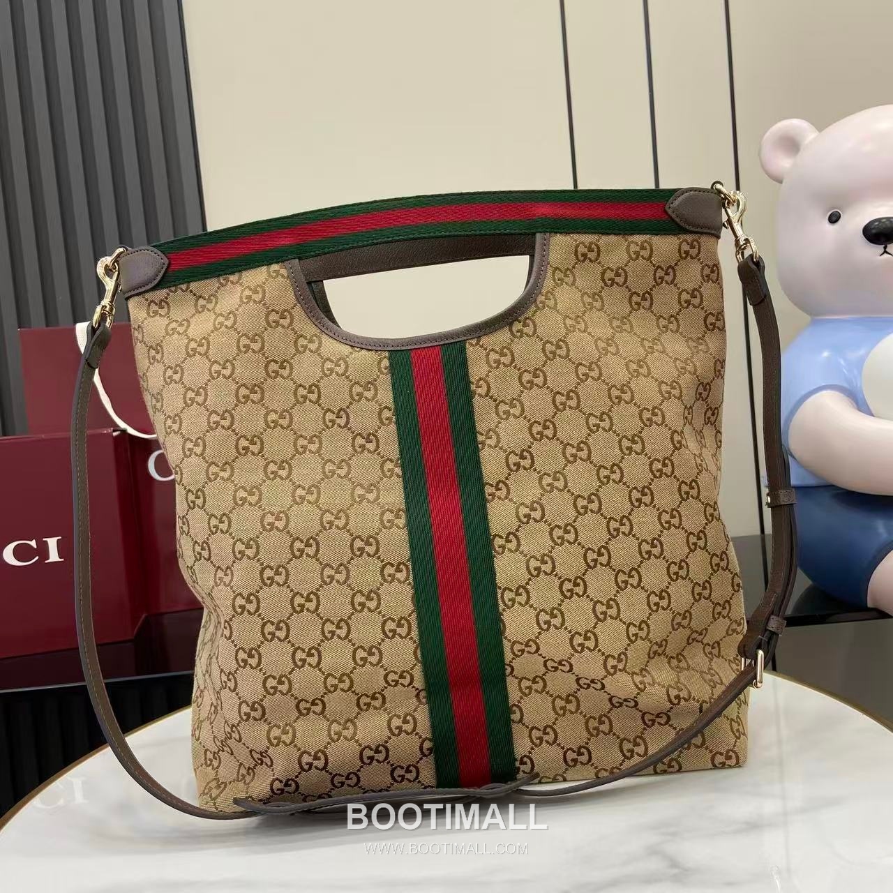 Gucci Giglio Handbag GG Canvas Beige Tote Bag 구찌 지글리오 남성 핸드백 865452 GG 캔버스 베이지 토트백 39.5cm 3