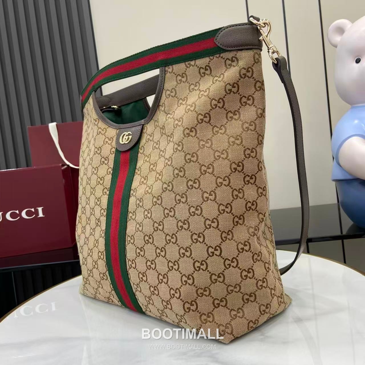 Gucci Giglio Handbag GG Canvas Beige Tote Bag 구찌 지글리오 남성 핸드백 865452 GG 캔버스 베이지 토트백 39.5cm 6