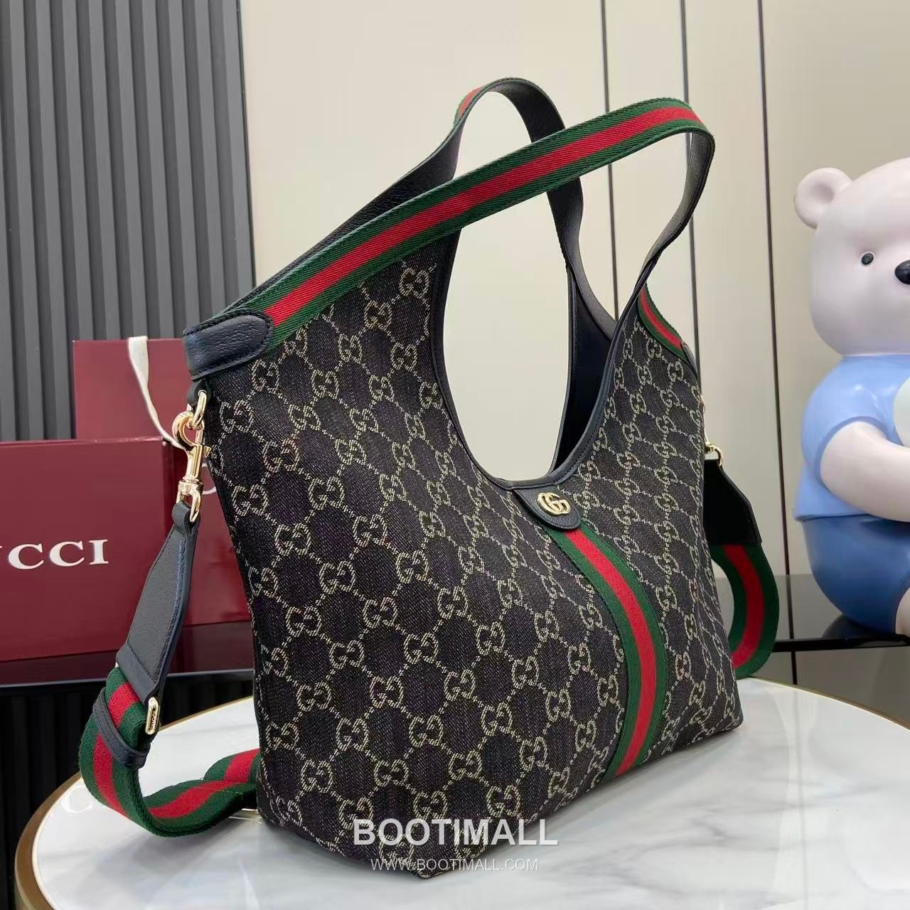 Gucci Giglio Tote Bag GG Denim Black 구찌 질리오 라지 토트백 853972 GG 데님 GG 데님 블랙 50cm 2
