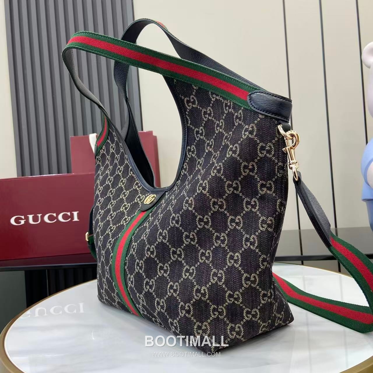 Gucci Giglio Tote Bag GG Denim Black 구찌 질리오 라지 토트백 853972 GG 데님 GG 데님 블랙 50cm 6