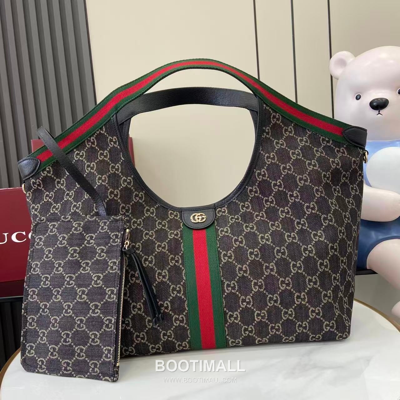 Gucci Giglio Tote GG Denim Black Tote Bag 구찌 질리오 토트백 853971 GG 데님 블랙 60cm 1