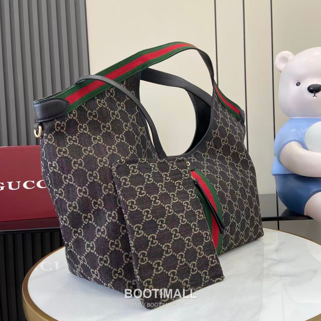 Gucci Giglio Tote GG Denim Black Tote Bag 구찌 질리오 토트백 853971 GG 데님 블랙 60cm 2
