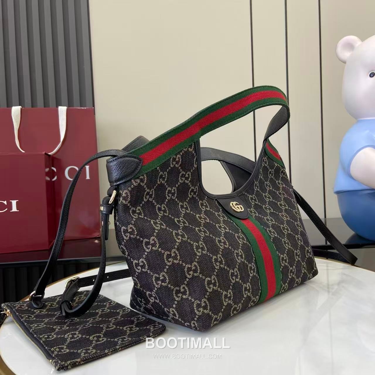 Gucci Giglio Small Tote GG Denim Black Tote Bag 구찌 질리오 스몰 토트백 860845 GG 데님 블랙 25cm 2