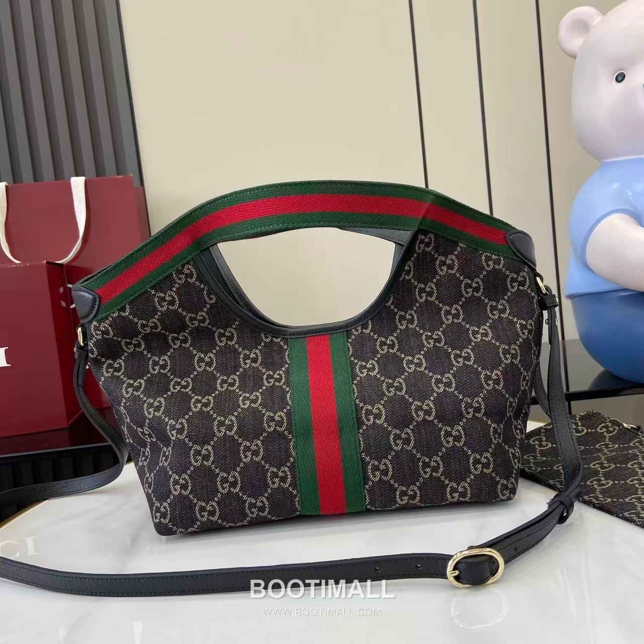 Gucci Giglio Small Tote GG Denim Black Tote Bag 구찌 질리오 스몰 토트백 860845 GG 데님 블랙 25cm 3