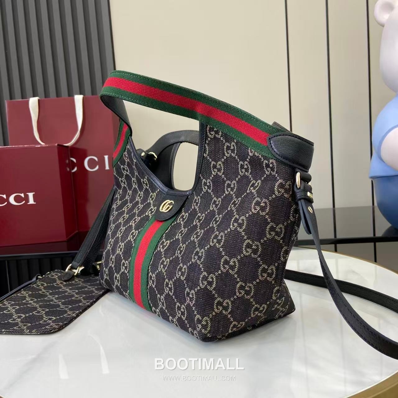 Gucci Giglio Small Tote GG Denim Black Tote Bag 구찌 질리오 스몰 토트백 860845 GG 데님 블랙 25cm 6