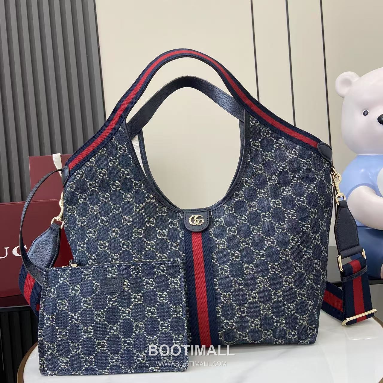 Gucci Giglio Tote Bag GG Denim Black 구찌 질리오 라지 토트백 853972 GG 데님 GG 데님 블랙 50cm 1