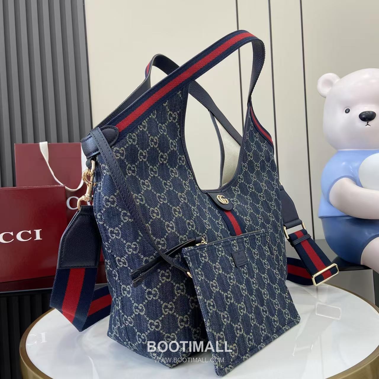 Gucci Giglio Tote Bag GG Denim Black 구찌 질리오 라지 토트백 853972 GG 데님 GG 데님 블랙 50cm 2