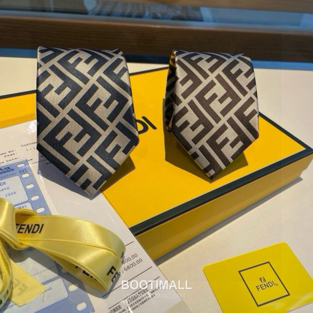 Fendi FF Jacquard Tie Jacquard Silk Black 펜디 FF 자카드 넥타이 자카드 실크 블랙 1