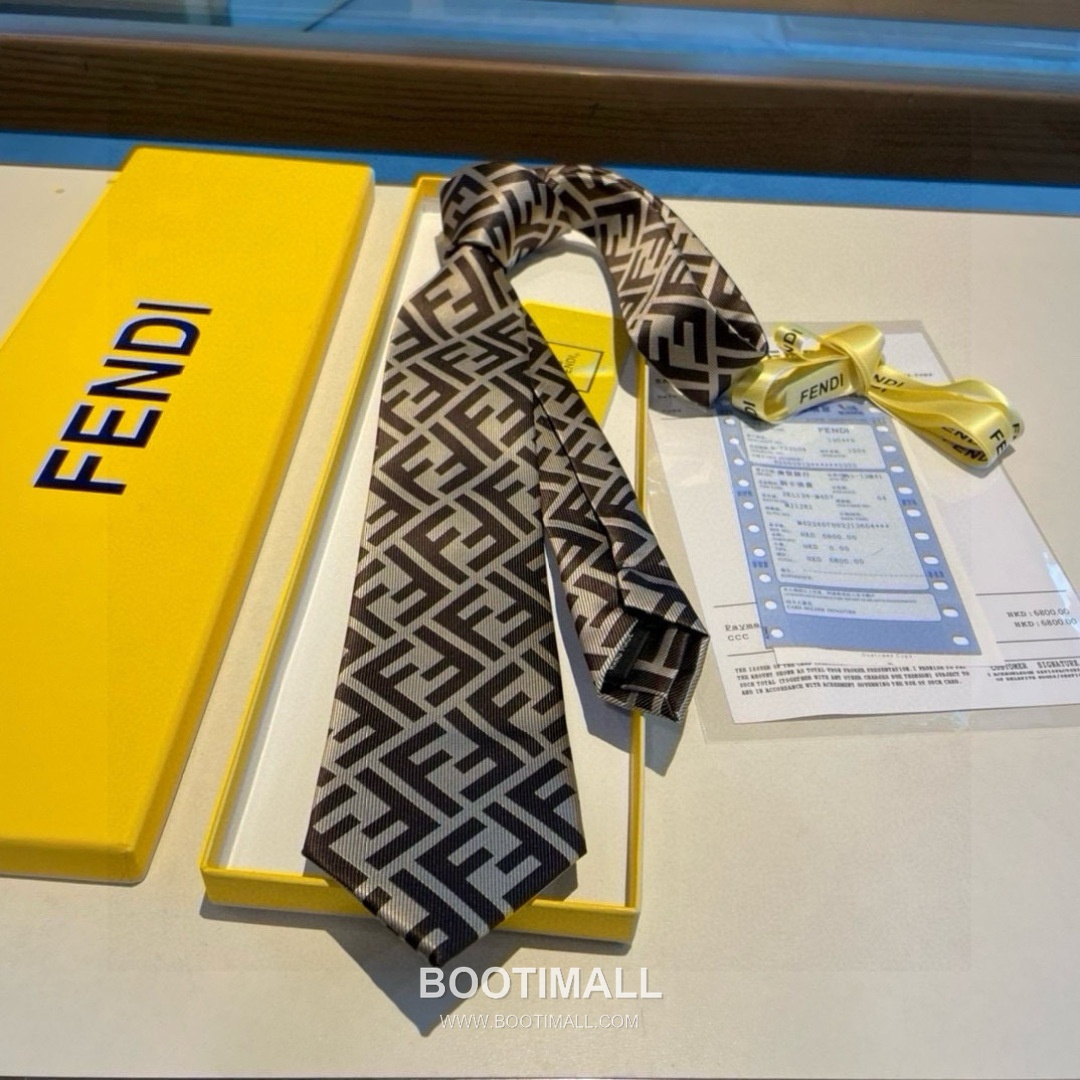 Fendi FF Jacquard Tie Jacquard Silk Black 펜디 FF 자카드 넥타이 자카드 실크 블랙 7