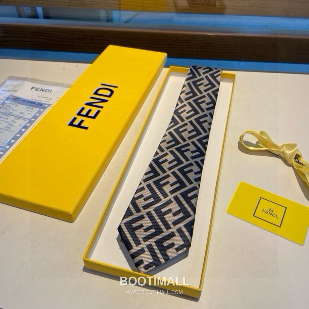 Fendi FF Jacquard Tie Jacquard Silk Black 펜디 FF 자카드 넥타이 자카드 실크 블랙 2