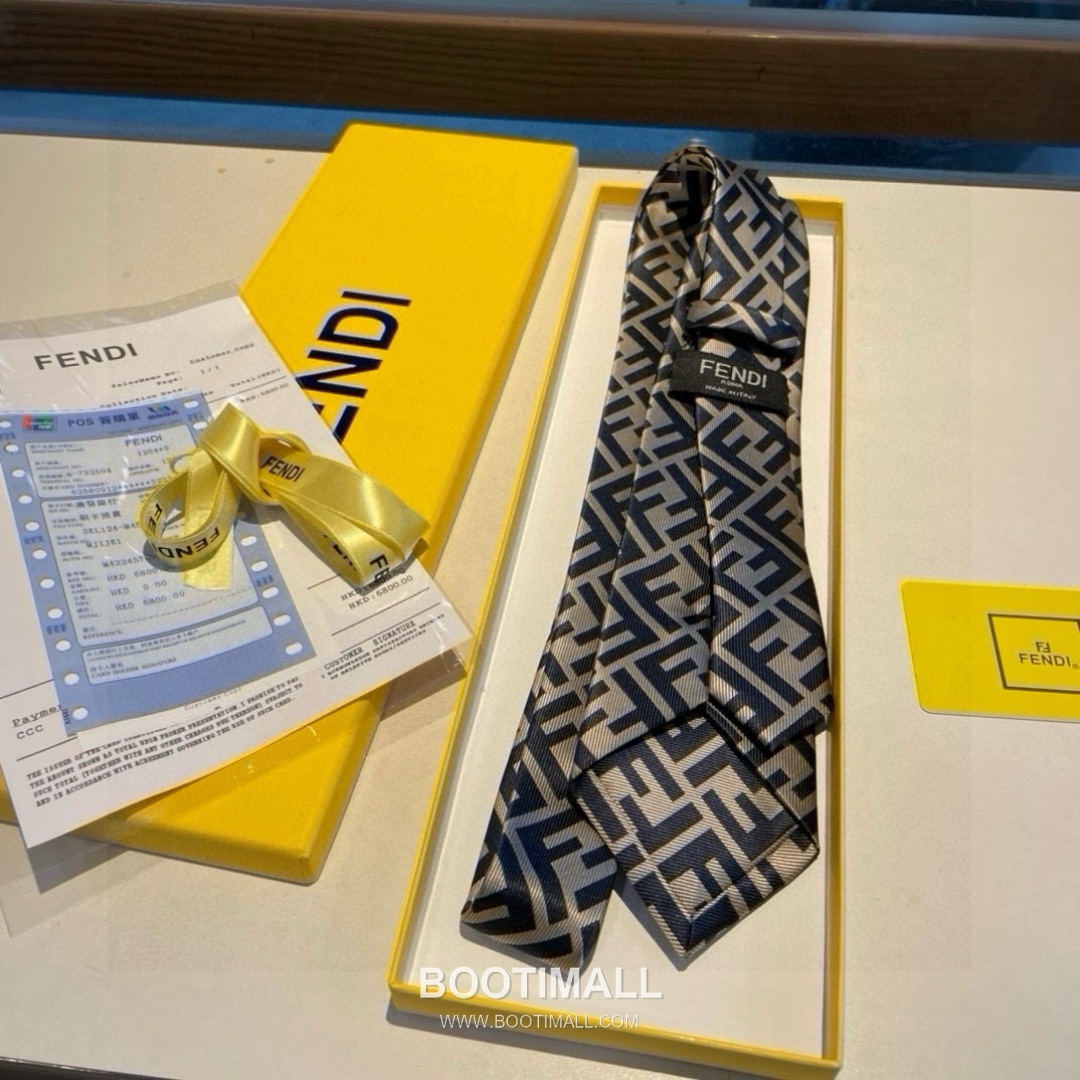 Fendi FF Jacquard Tie Jacquard Silk Black 펜디 FF 자카드 넥타이 자카드 실크 블랙 3