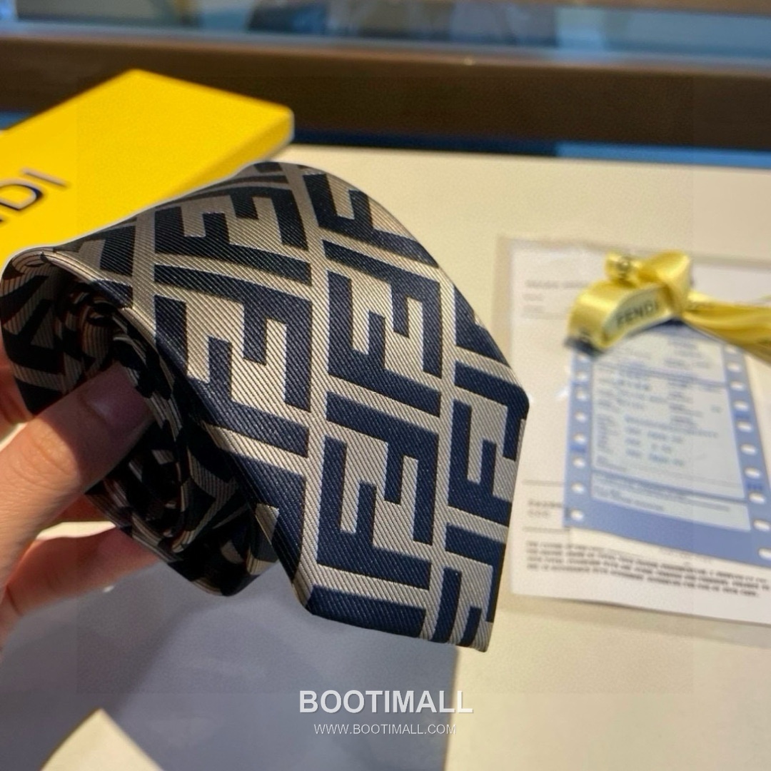 Fendi FF Jacquard Tie Jacquard Silk Black 펜디 FF 자카드 넥타이 자카드 실크 블랙 4