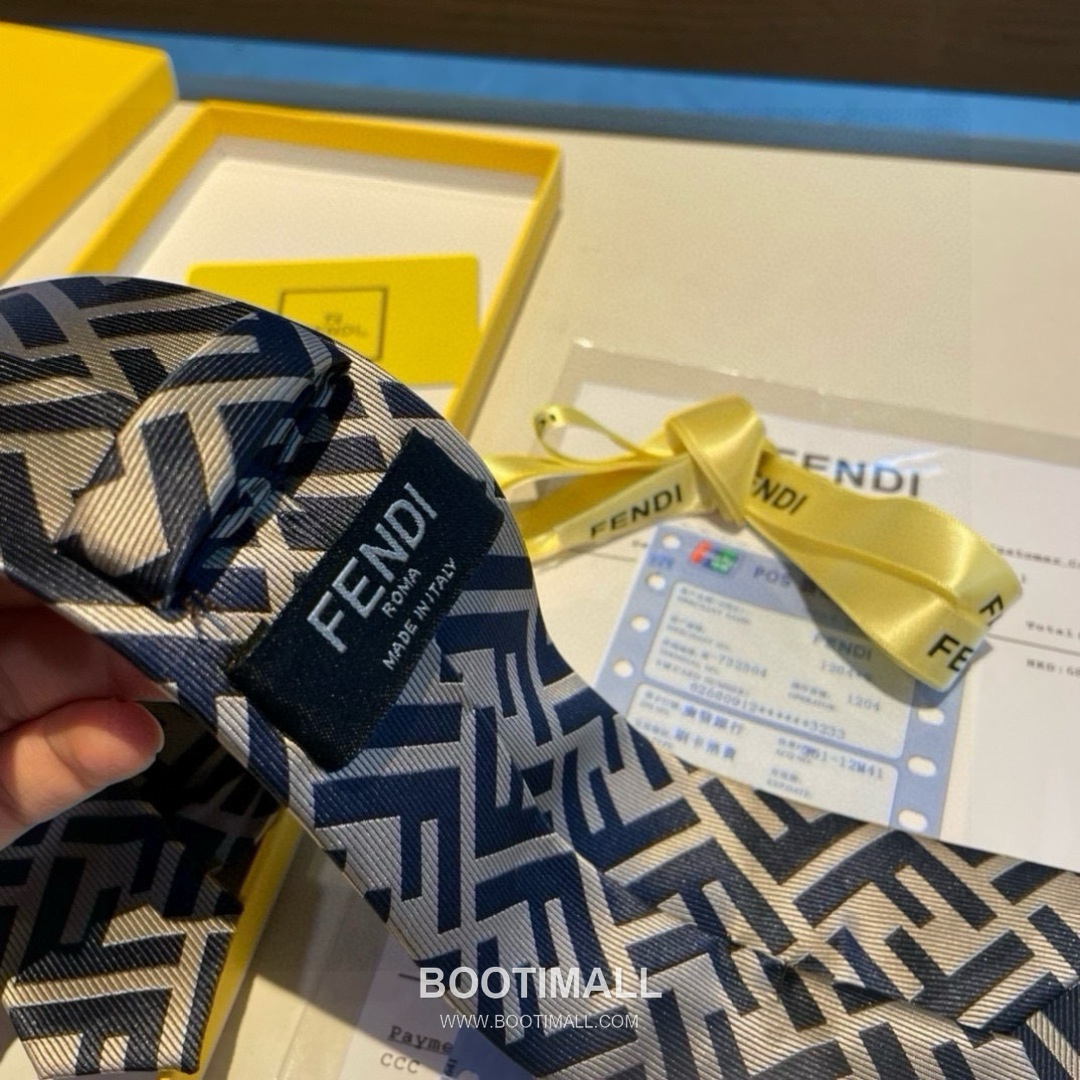 Fendi FF Jacquard Tie Jacquard Silk Black 펜디 FF 자카드 넥타이 자카드 실크 블랙 6