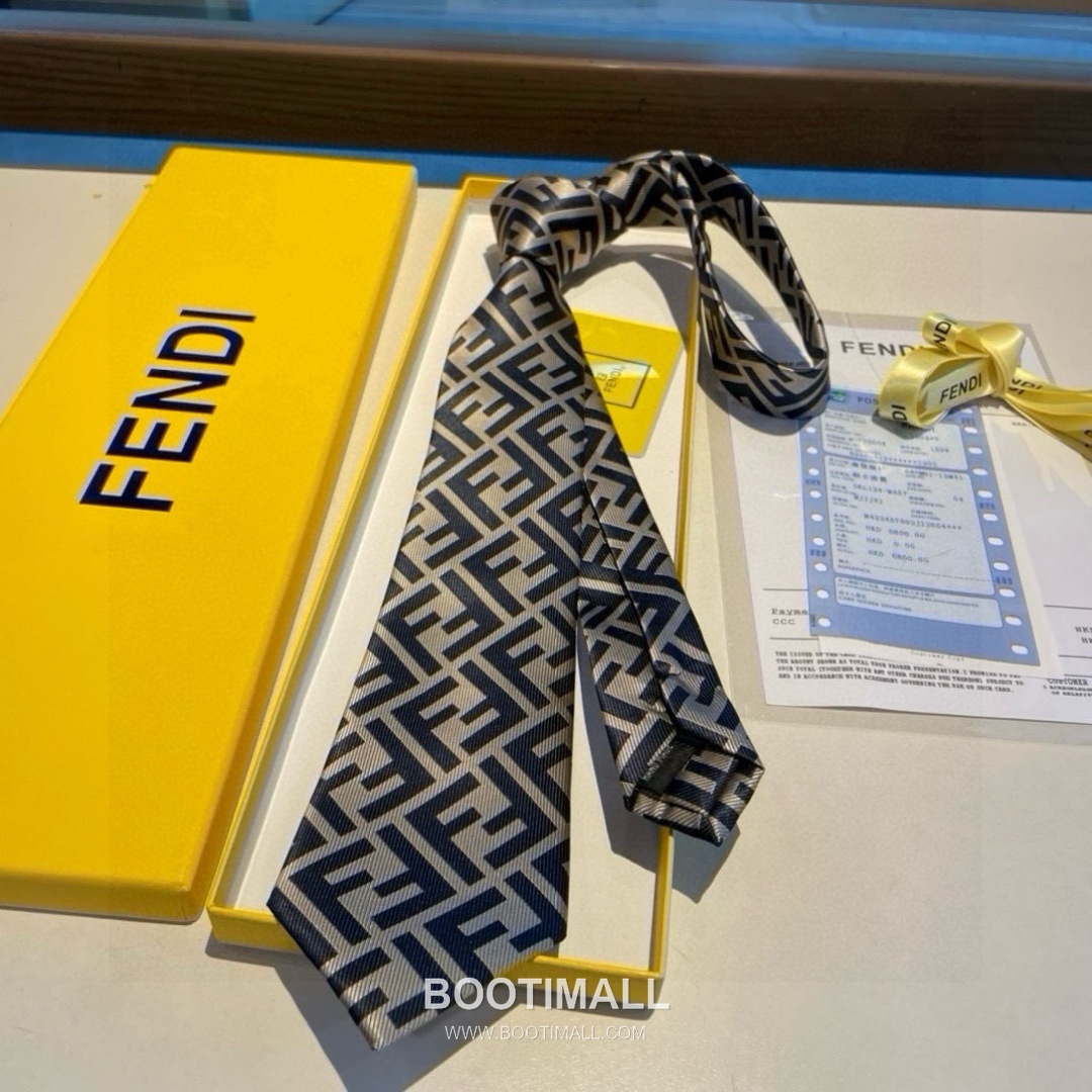Fendi FF Jacquard Tie Jacquard Silk Black 펜디 FF 자카드 넥타이 자카드 실크 블랙 7