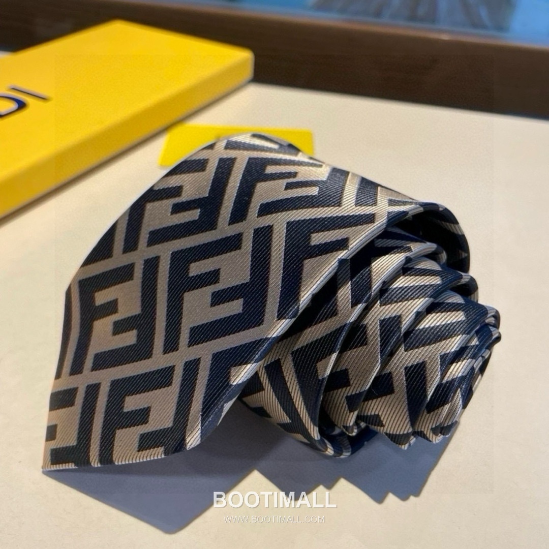 Fendi FF Jacquard Tie Jacquard Silk Black 펜디 FF 자카드 넥타이 자카드 실크 블랙 9