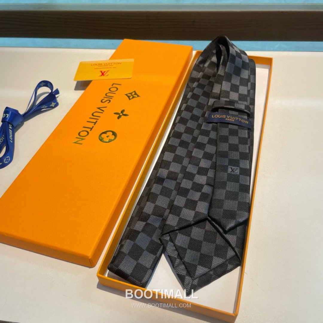 Louis Vuitton Damier Jacquard Tie Silk Black 루이비통 다미에 자카드 넥타이 실크 블랙 4