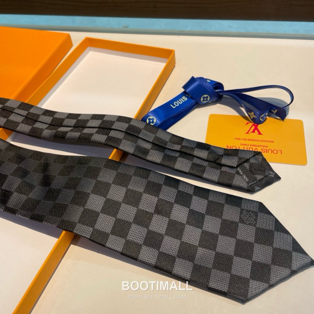 Louis Vuitton Damier Jacquard Tie Silk Black 루이비통 다미에 자카드 넥타이 실크 블랙 7