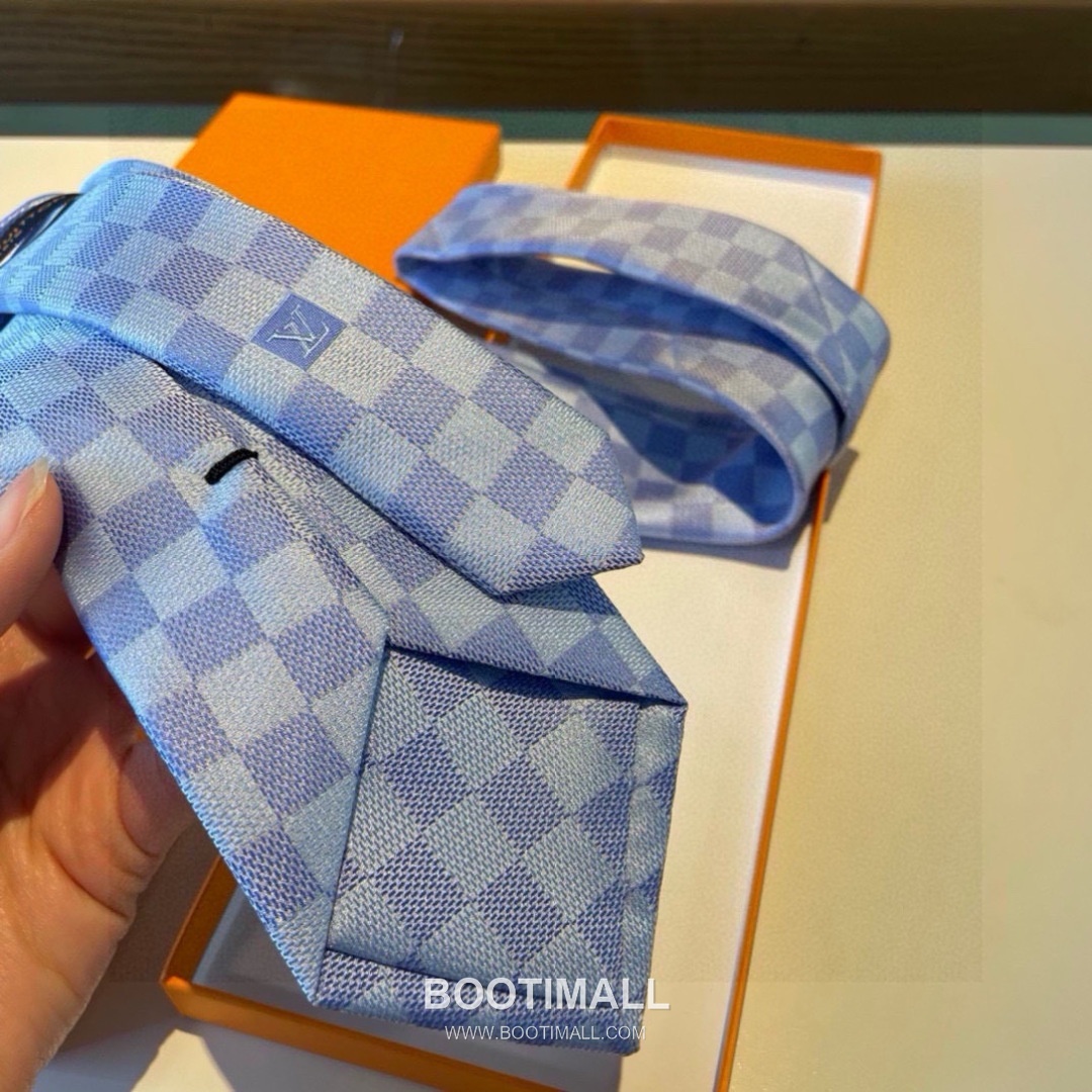 Louis Vuitton Damier Jacquard Tie Silk Black 루이비통 다미에 자카드 넥타이 실크 블랙 6