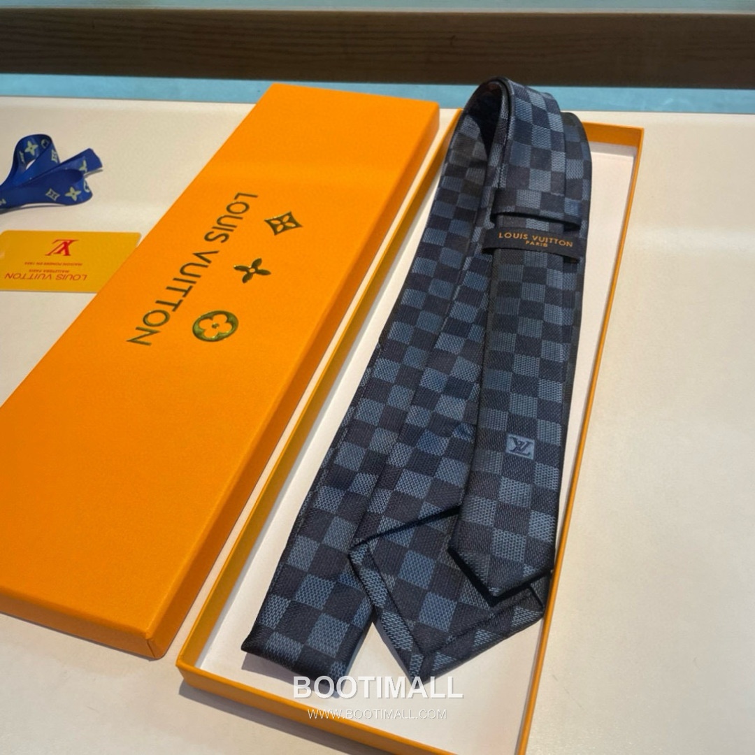 Louis Vuitton Damier Jacquard Tie Silk Black 루이비통 다미에 자카드 넥타이 실크 블랙 4