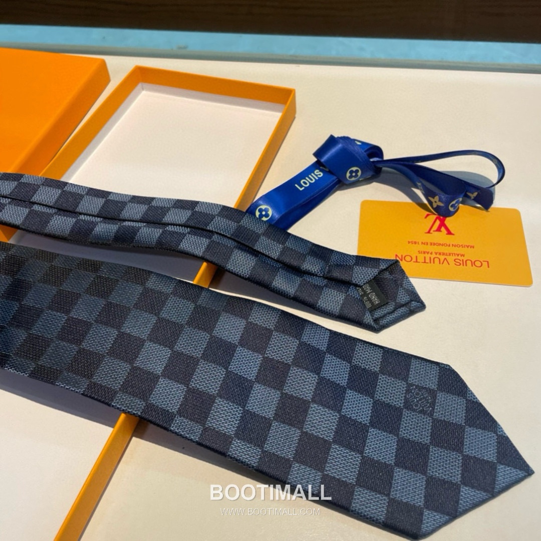 Louis Vuitton Damier Jacquard Tie Silk Black 루이비통 다미에 자카드 넥타이 실크 블랙 5
