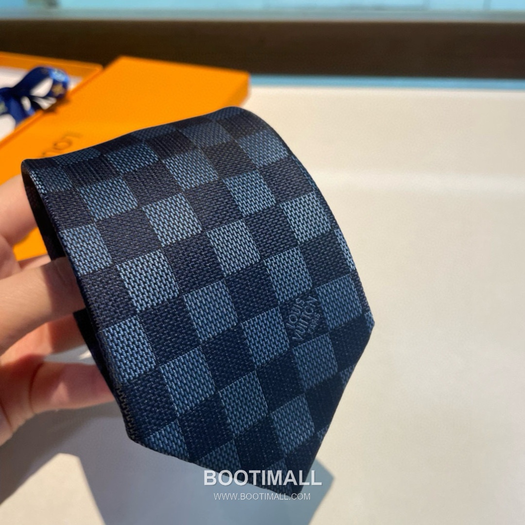 Louis Vuitton Damier Jacquard Tie Silk Black 루이비통 다미에 자카드 넥타이 실크 블랙 6