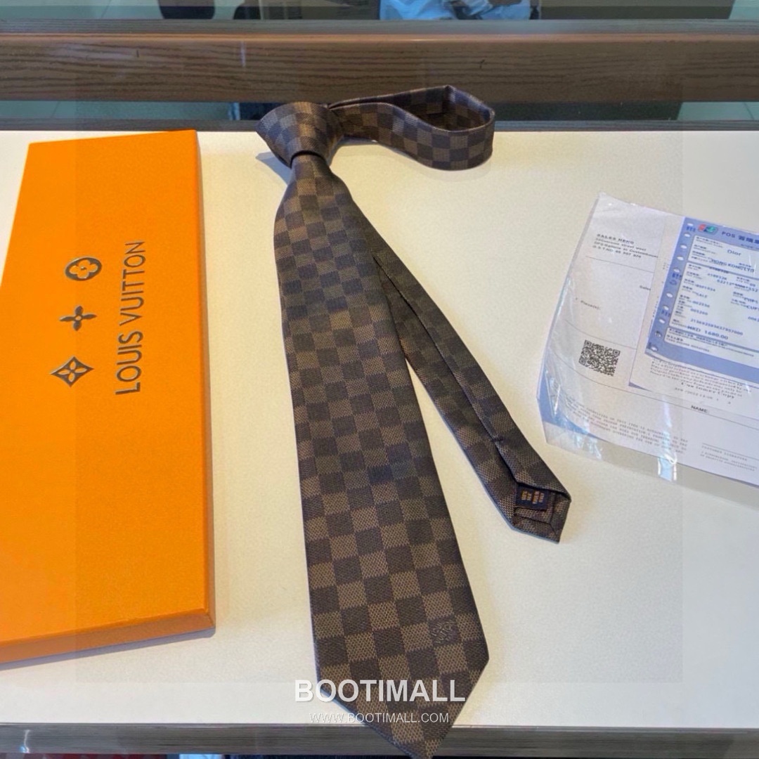 Louis Vuitton Damier Jacquard Tie Silk Black 루이비통 다미에 자카드 넥타이 실크 블랙 9
