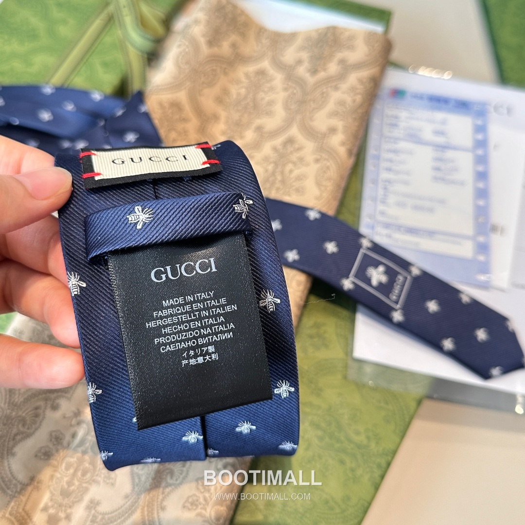 Gucci Bee Jacquard Silk Multicolor Tie 구찌 비 자카드 실크 멀티컬러 넥타이 3