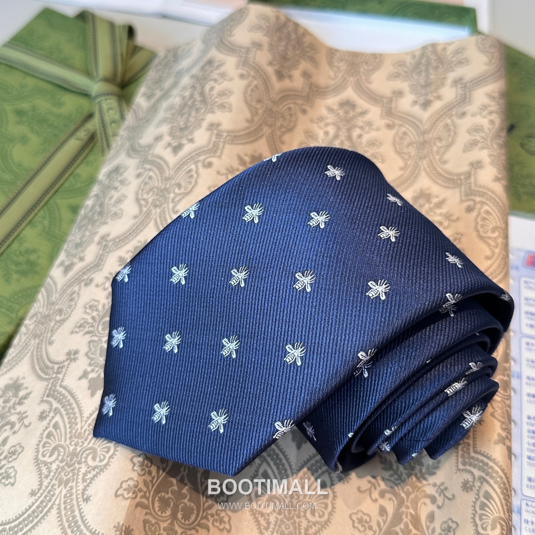 Gucci Bee Jacquard Silk Multicolor Tie 구찌 비 자카드 실크 멀티컬러 넥타이 5