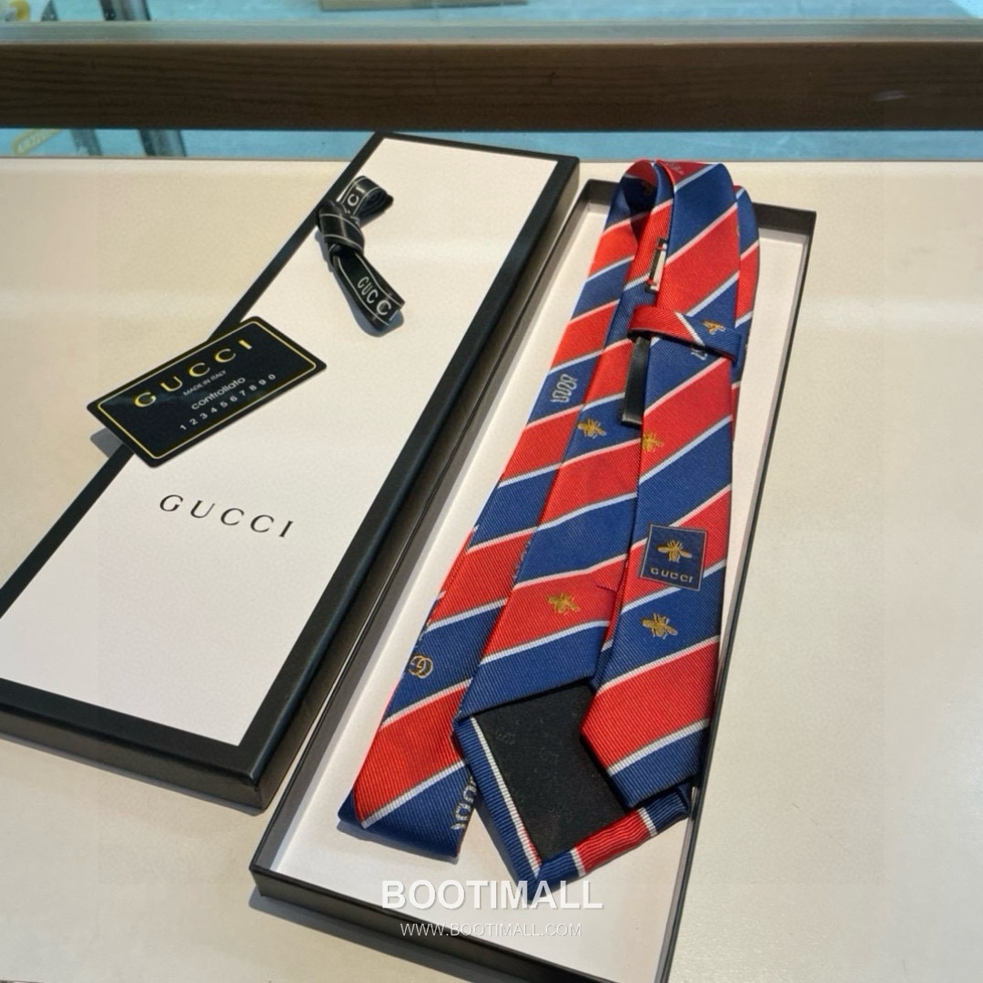 Gucci Bee Jacquard Tie Silk Black 구찌 비 자카드 넥타이 실크 블랙 3