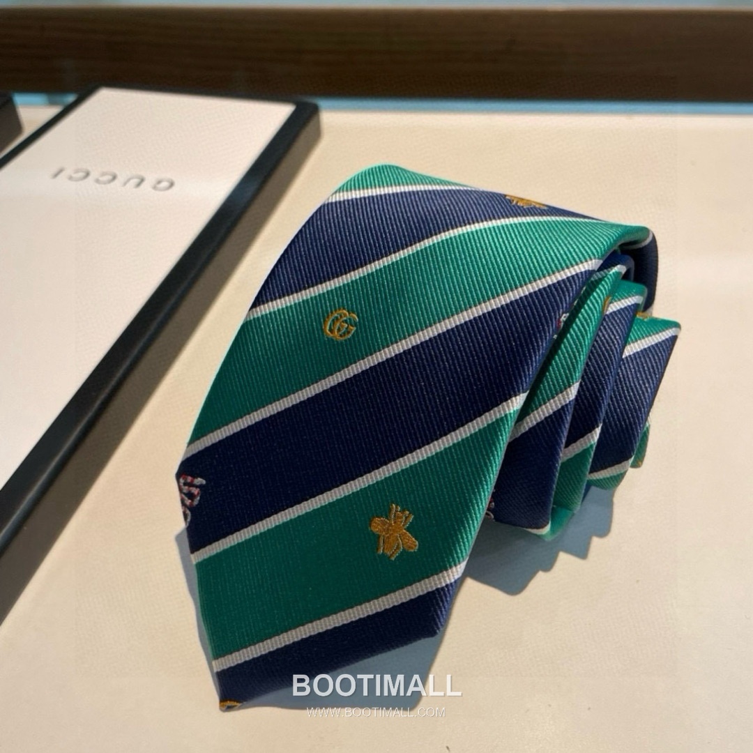 Gucci Bee Jacquard Tie Silk Black 구찌 비 자카드 넥타이 실크 블랙 8