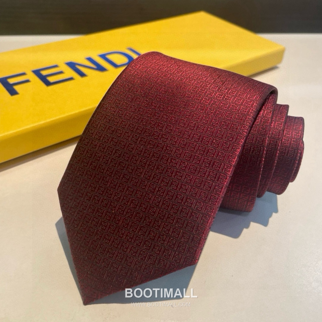 Fendi FF Jacquard Tie Jacquard Silk Black 펜디 FF 자카드 넥타이 자카드 실크 블랙 9