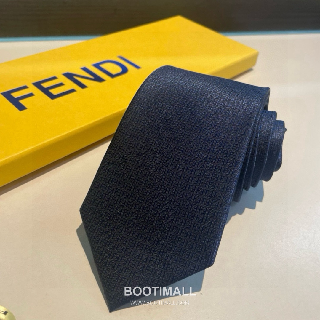 Fendi FF Jacquard Tie Jacquard Silk Black 펜디 FF 자카드 넥타이 자카드 실크 블랙 9