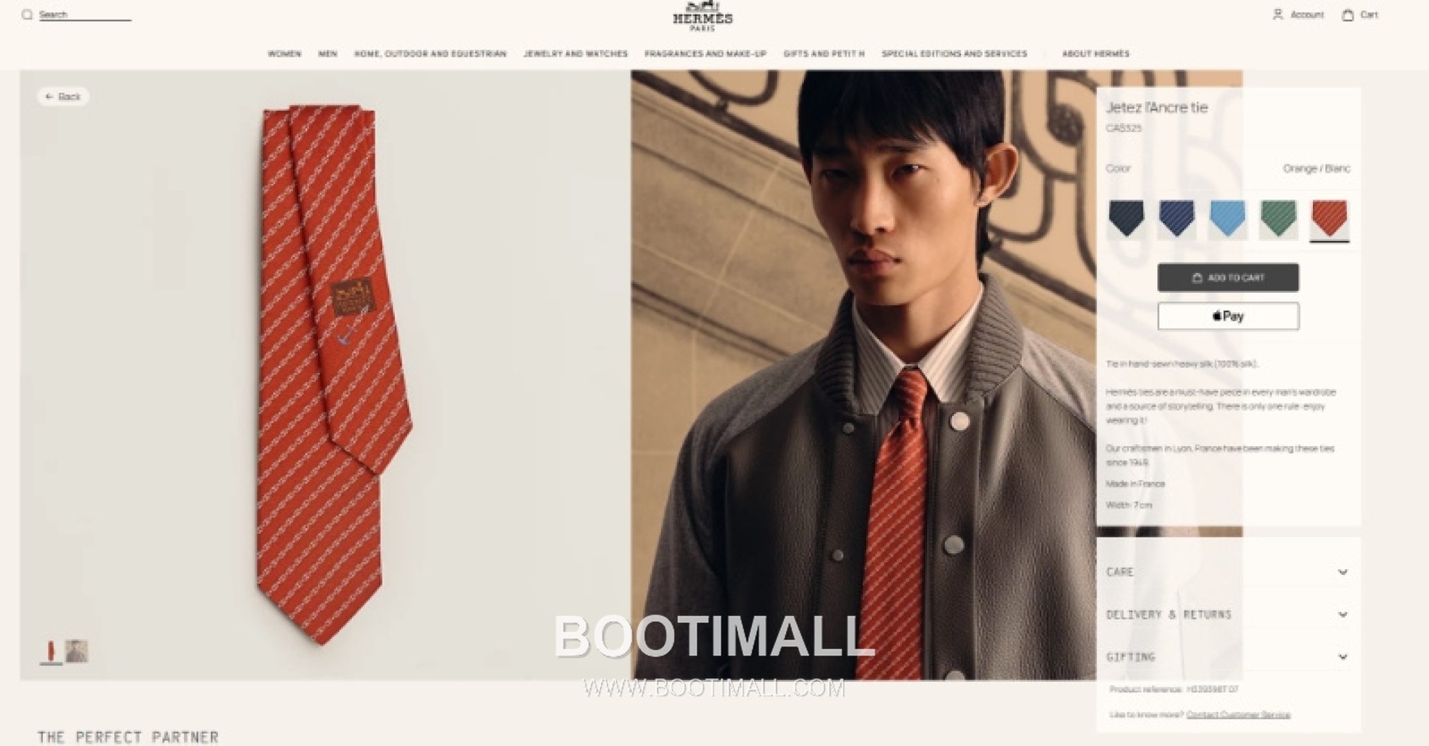 Hermes Anchor Sail Tie Silk Black 에르메스 앵커 세일 넥타이 실크 블랙 1