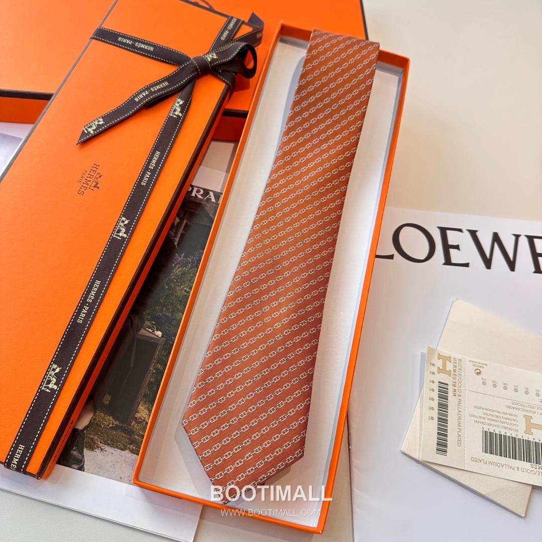 Hermes Anchor Sail Tie Silk Black 에르메스 앵커 세일 넥타이 실크 블랙 3