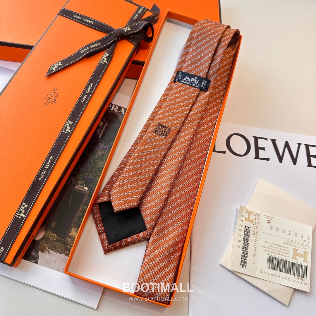 Hermes Anchor Sail Tie Silk Black 에르메스 앵커 세일 넥타이 실크 블랙 4