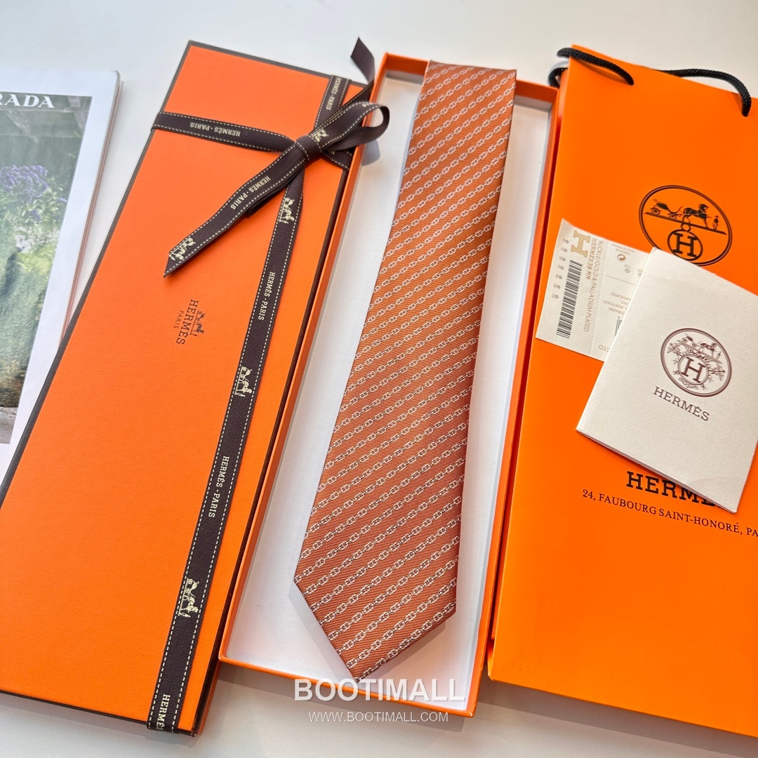 Hermes Anchor Sail Tie Silk Black 에르메스 앵커 세일 넥타이 실크 블랙 5